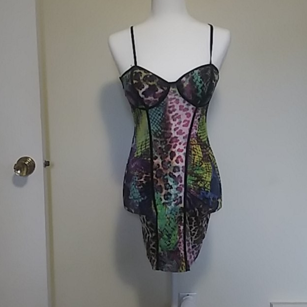 Multi-Colored Tunic Slip Dress